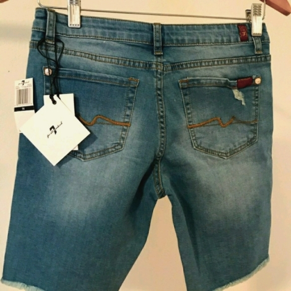 7 FAM Jean Shorts girls sz 10 - Picture 3 of 5